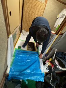 シロアリ駆除工事 養生